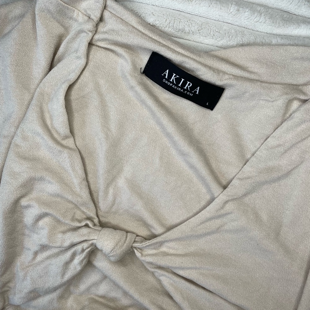 NUDE LONG SLEEVE CROP TOP LARGE